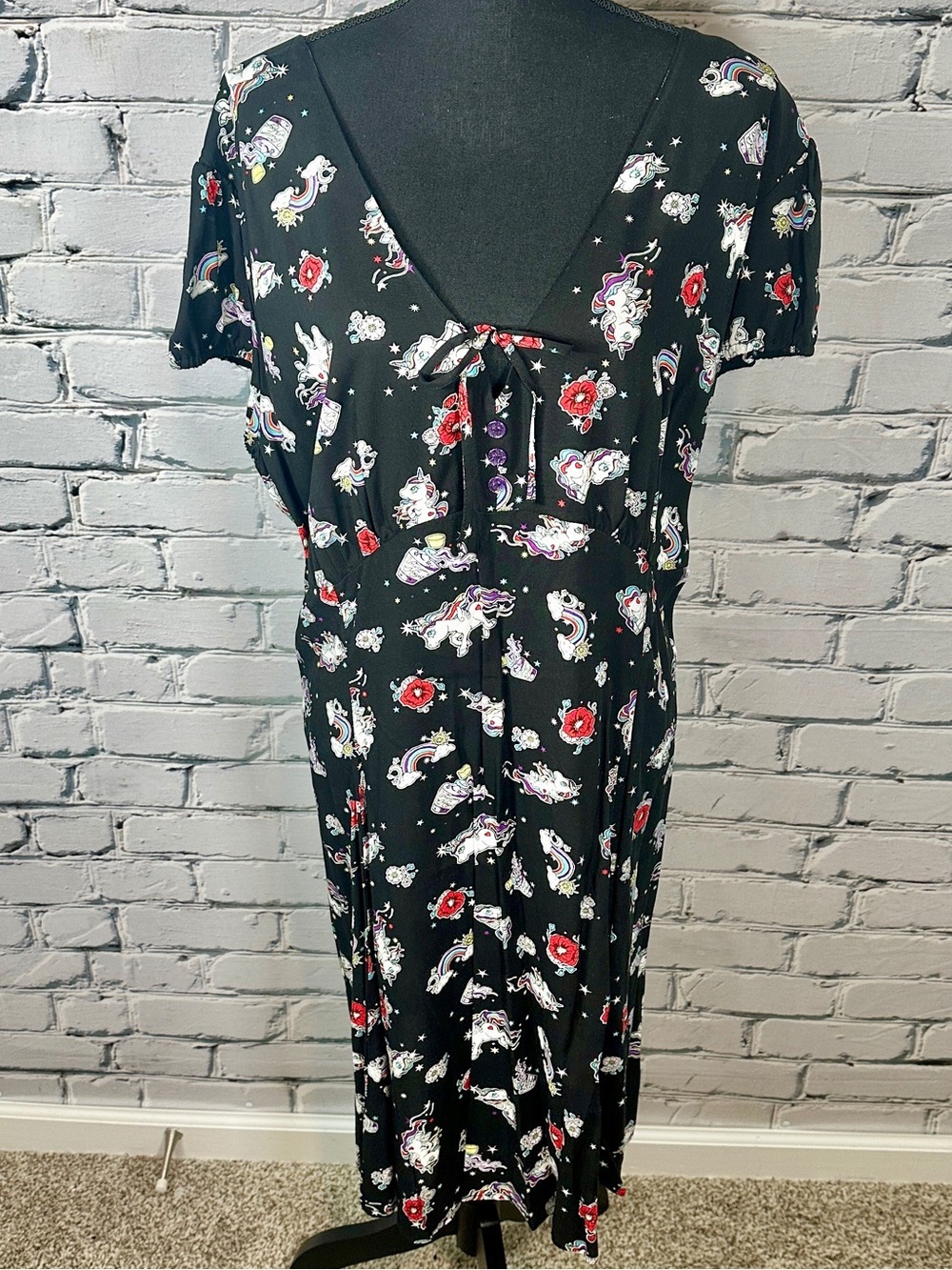 Hell Bunny Star Catcher Mini Dress Unicorn Rockabilly US22 2x/3x Black Retro